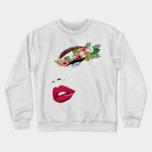 A mysterious woman in a tropical atmosphere , Tropical Home Décor Crewneck Sweatshirt